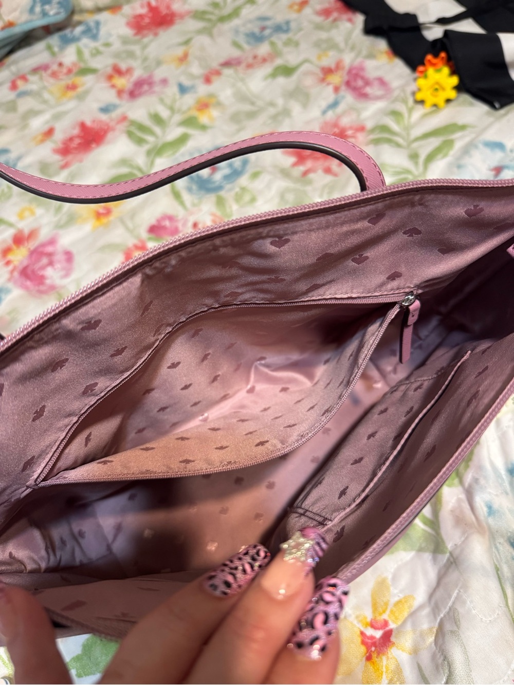 Kate Spade New York Pink Glitter Bottom Tote - Picture 14 of 16